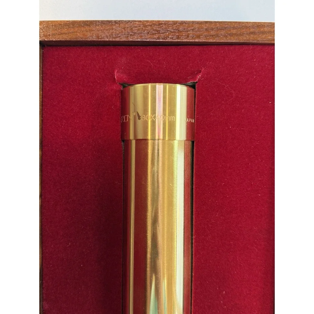 Vintage UNITRON Brass Telescoping Telescope 30x 40mm w. WOOD Box